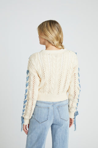 Sweater Cardigan - Cream Lacey