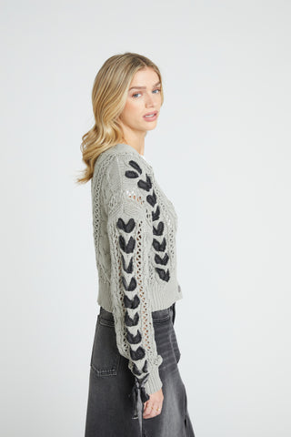Sweater Cardigan - Grey Lacey