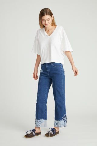 Betty Knit Jeans - Daisy Patchwork