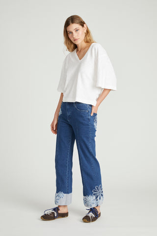 Betty Knit Jeans - Daisy Patchwork