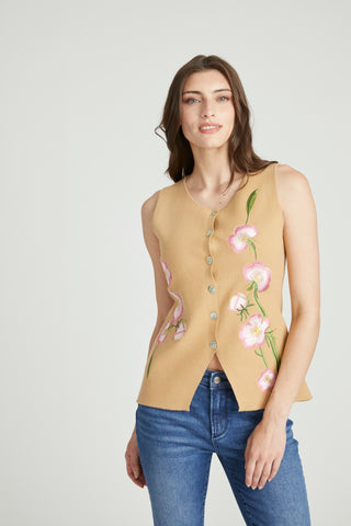Deanna Knit Vest - Floral Festival