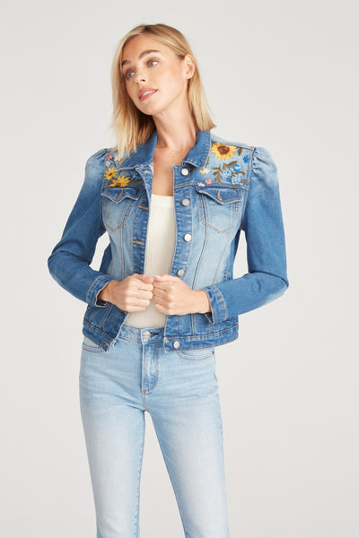 Gigi Puff Sleeve Denim Jacket - Sunflower – Driftwood Jeans