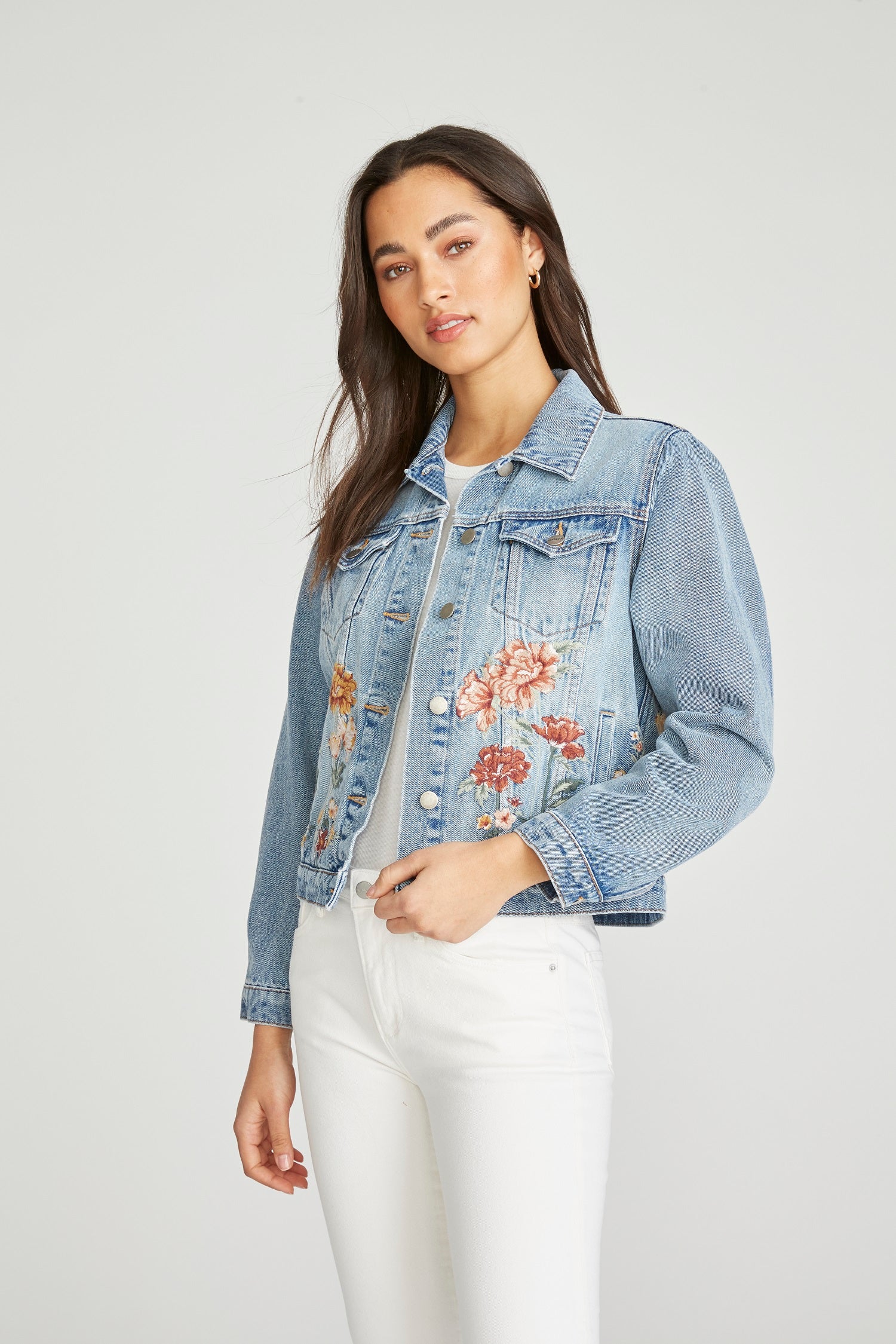 Floral Embroidered Boyfriend Jacket