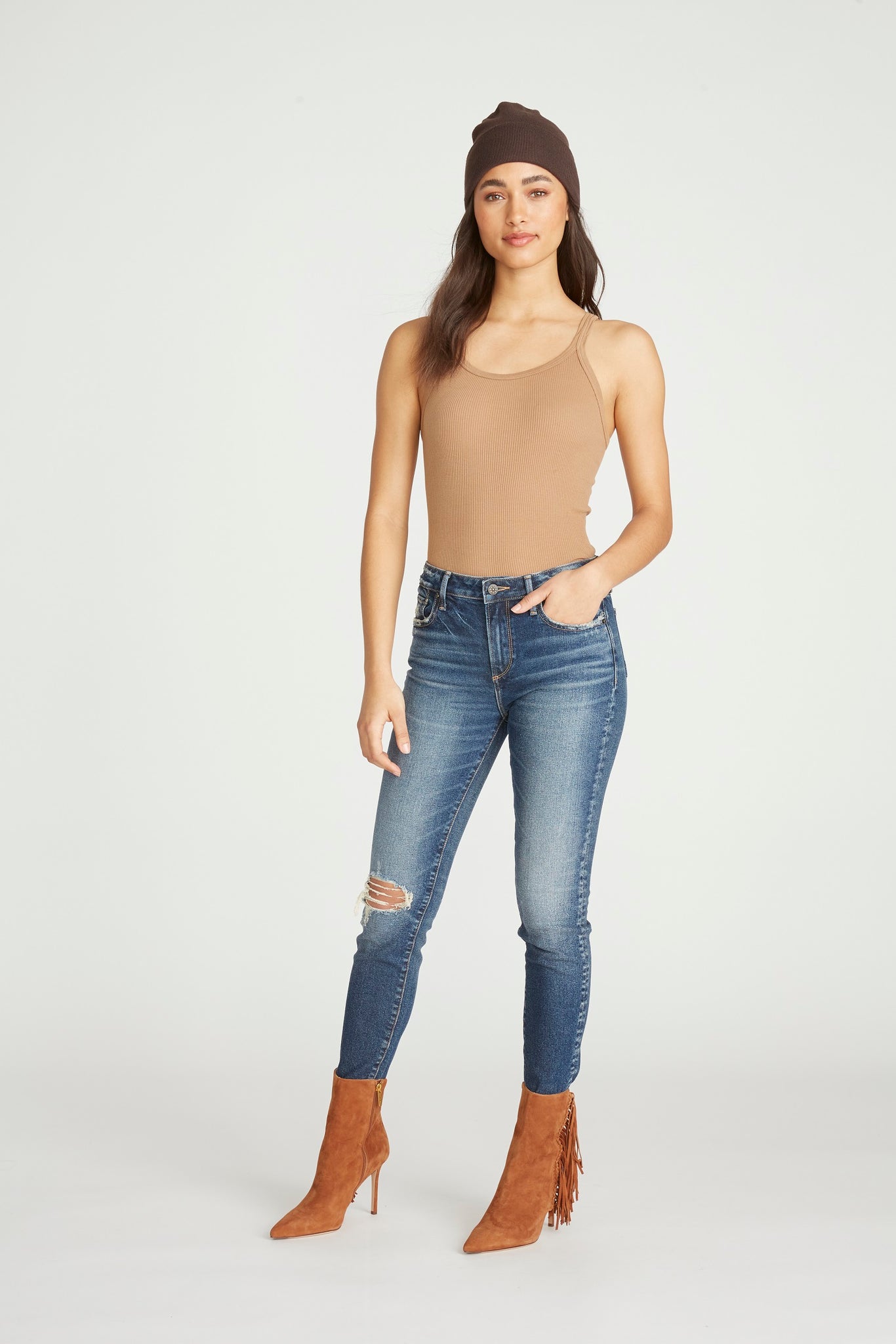 Jackie High Rise Skinny - Maple