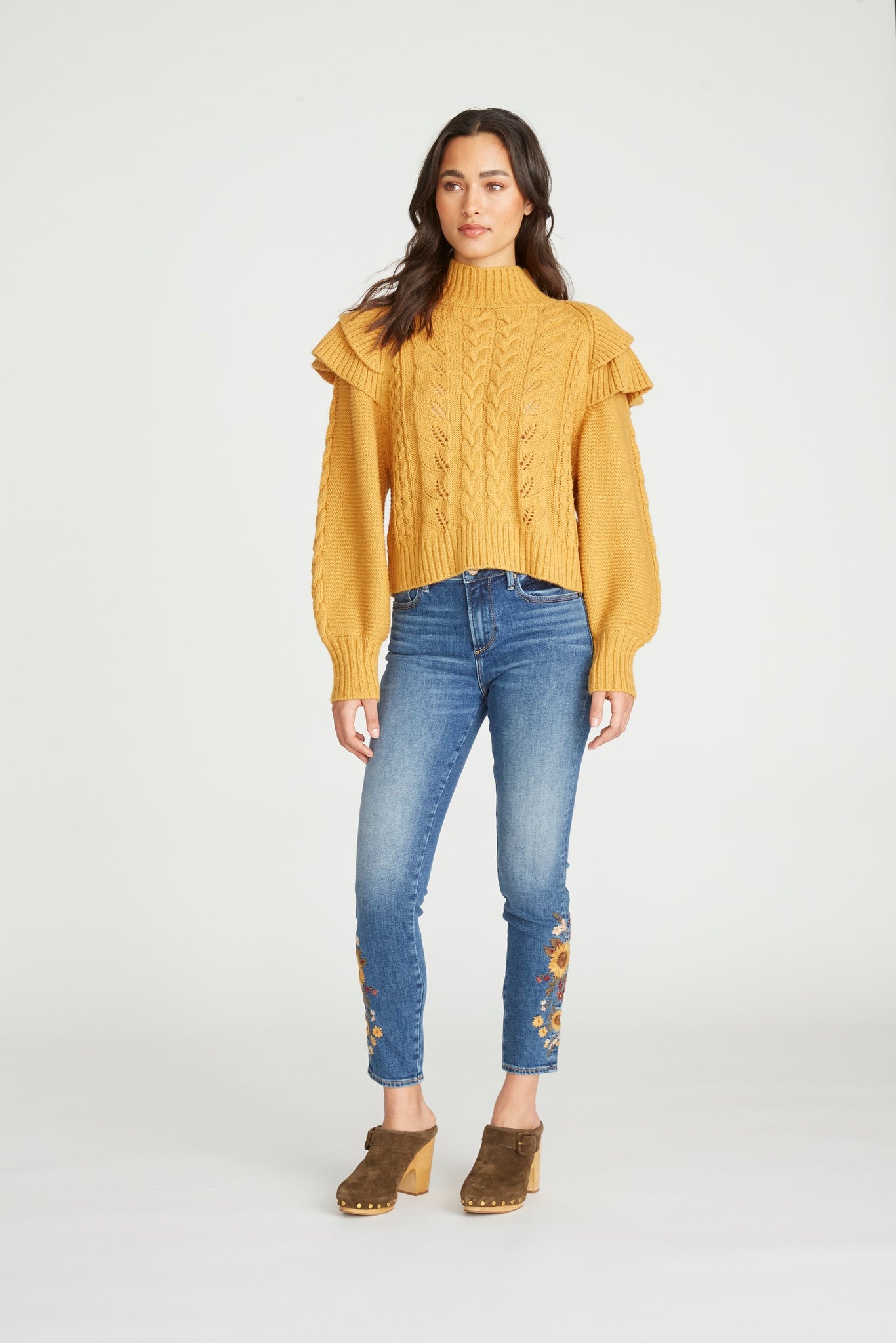 Jackie High Rise Skinny - Falling Sunflower