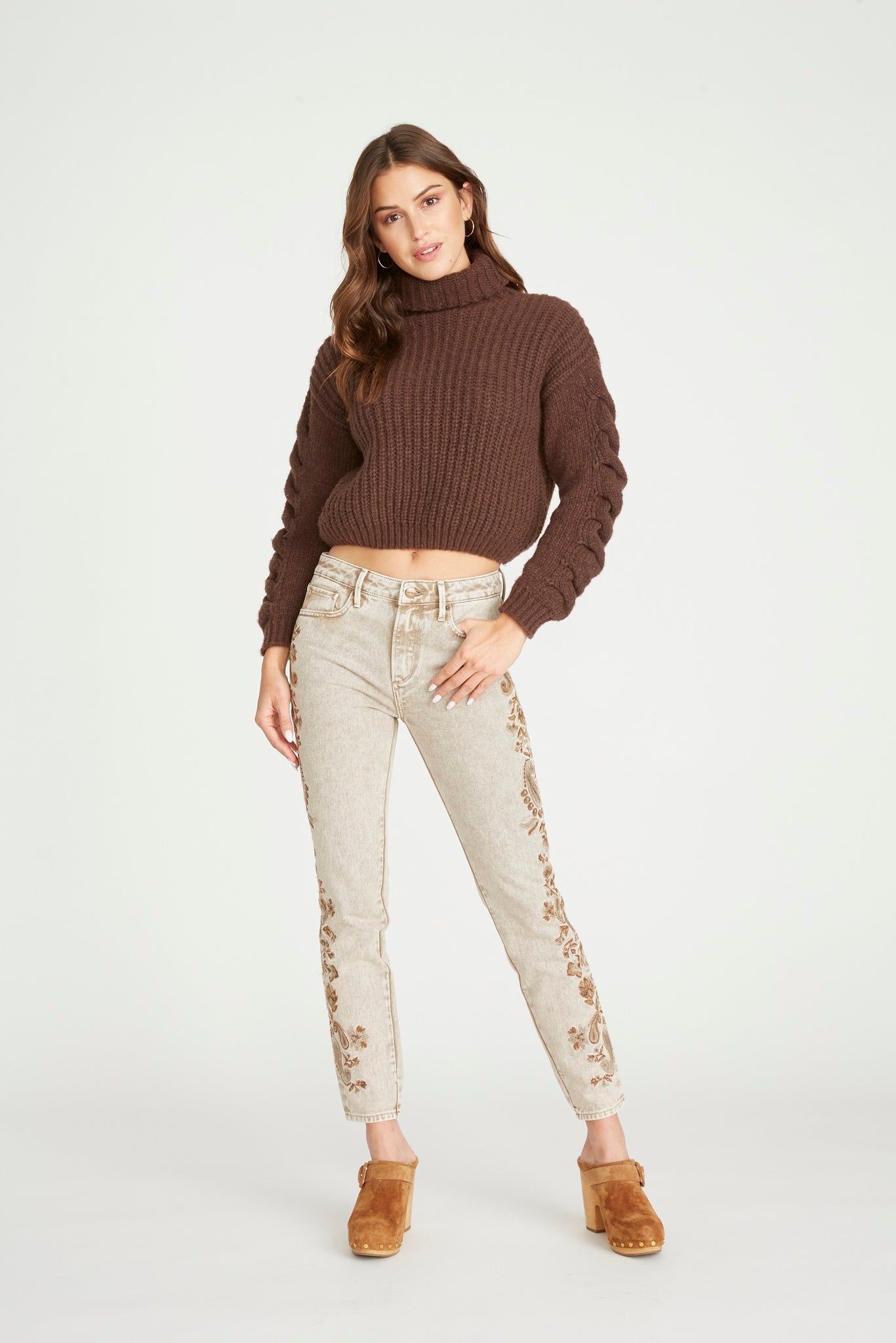 Jackie High Rise Skinny - Taupe Neutral Paisley