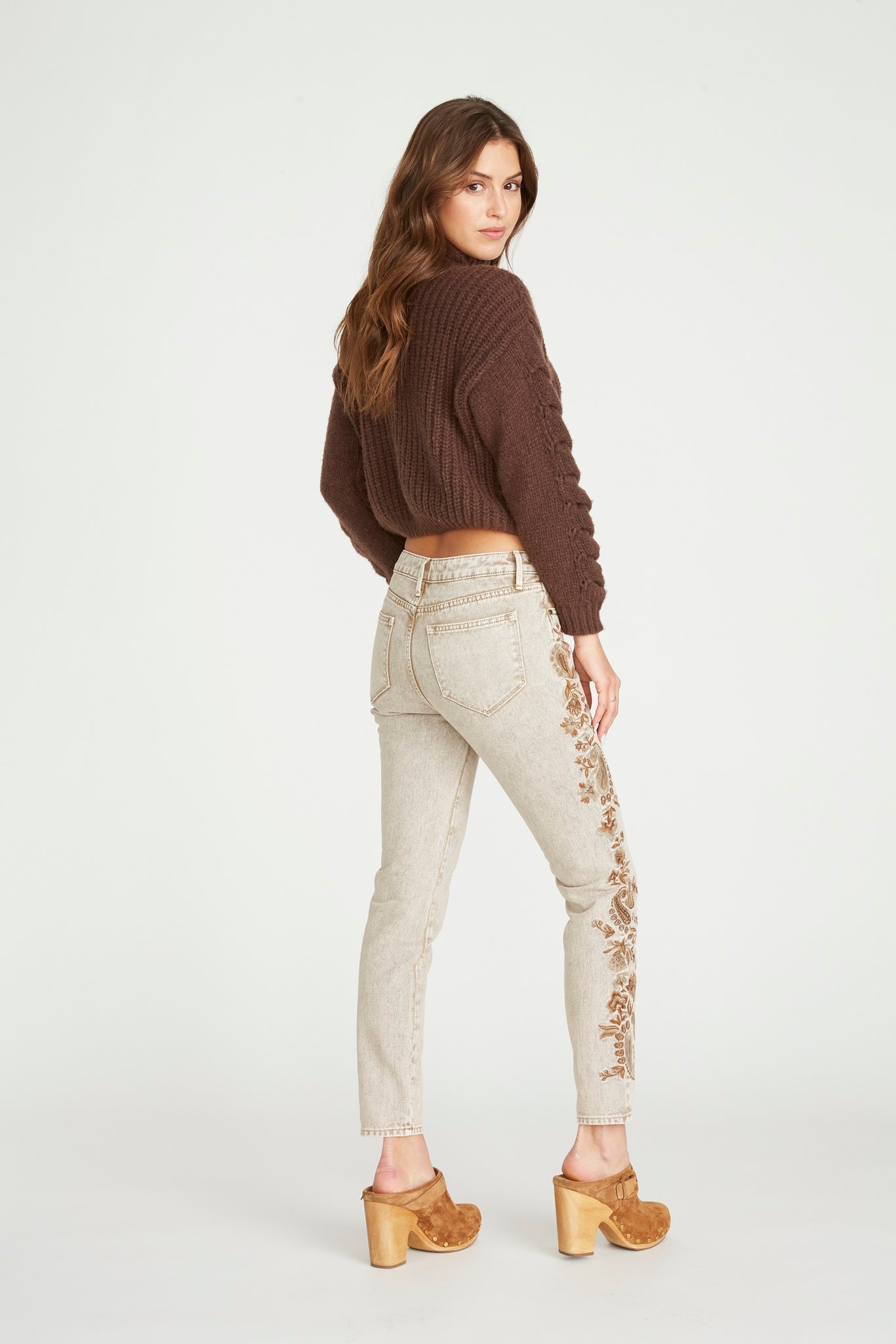 Jackie High Rise Skinny - Taupe Neutral Paisley