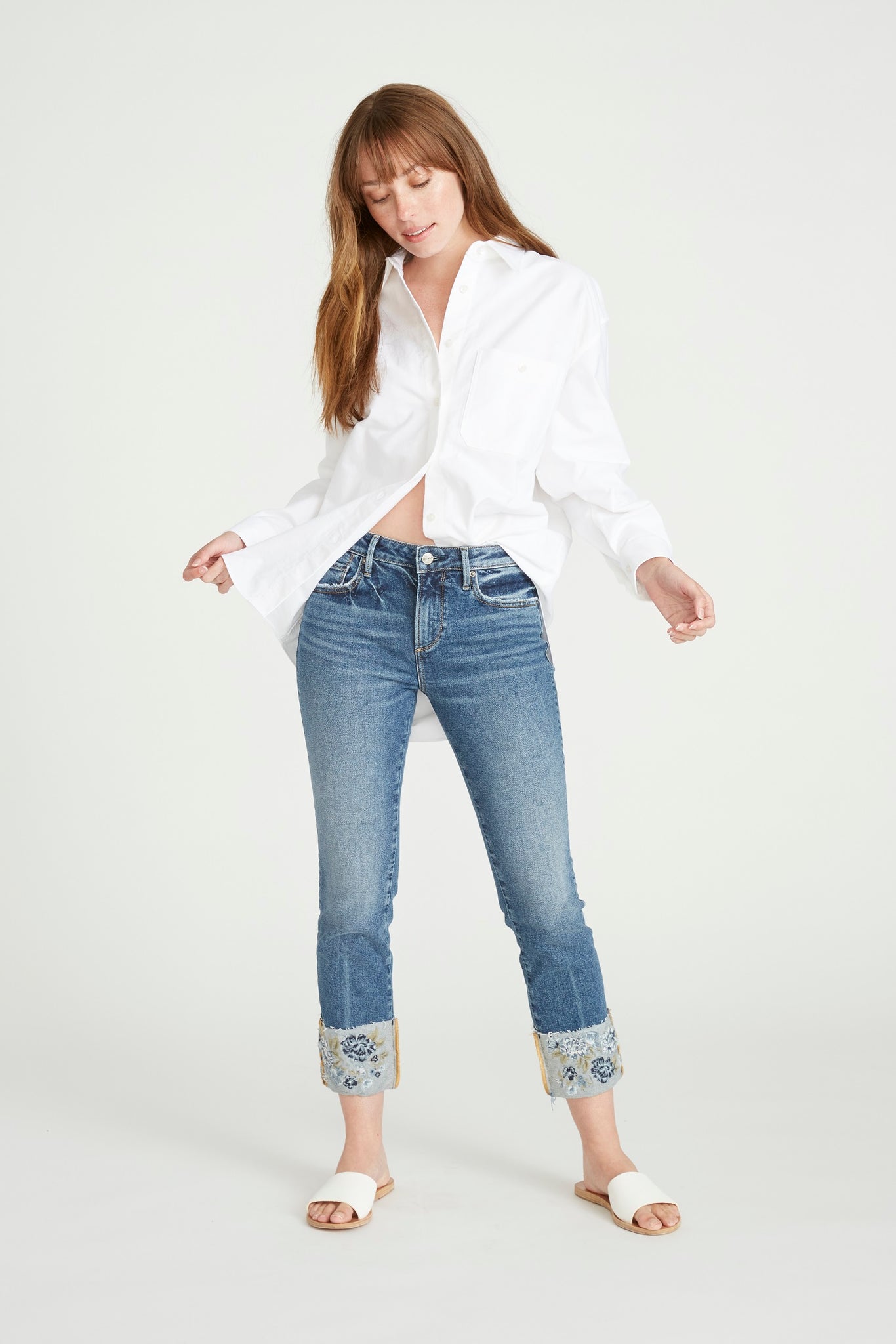 Colette Straight Crop - Bluebell Fleur